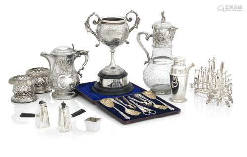 A COLLECTION OF VICTORIAN AND LATER SILVER PLATED WARES