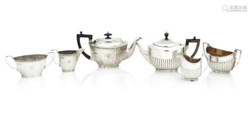 A VICTORIAN SILVER THREE PIECE TEA SERVICE