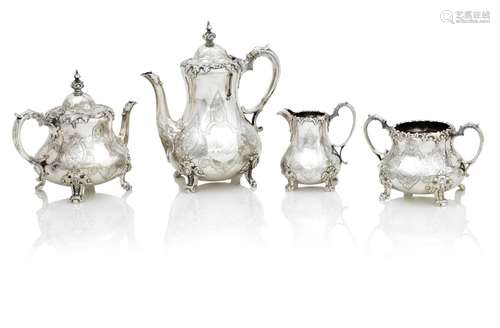 A VICTORIAN SILVER TEA AND COFFEE SERVICE