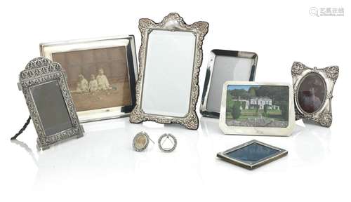 NINE SILVER PHOTO FRAMES