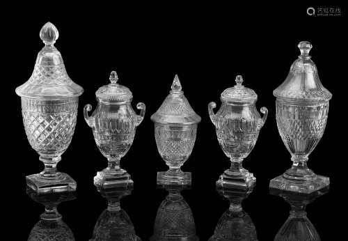 A GROUP OF GEORGE III STYLE COVERED URNS