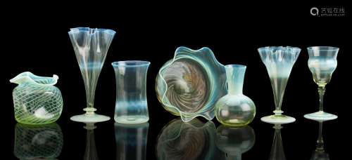 A COLLECTION OF ART NOUVEAU URANIUM GLASS BY JAMES POWELL & ...
