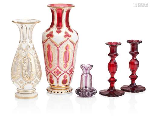 A COLLECTION OF BOHEMIAN GLASS