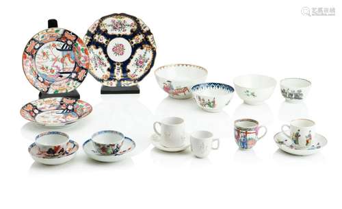 A COLLECTION OF ENGLISH POLYCHROME PORCELAIN