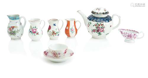 A COLLECTION OF ENGLISH POLYCHROME PORCELAIN