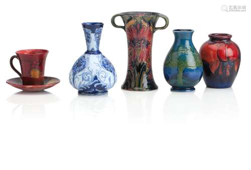 A GROUP OF MOORCROFT POTTERY