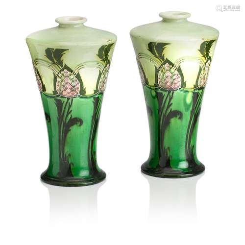 A PAIR OF MINTON SECESSIONIST VASES