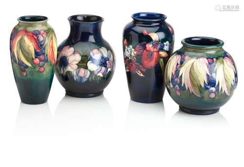 A MOORCROFT ANENOME PATTERN VASE