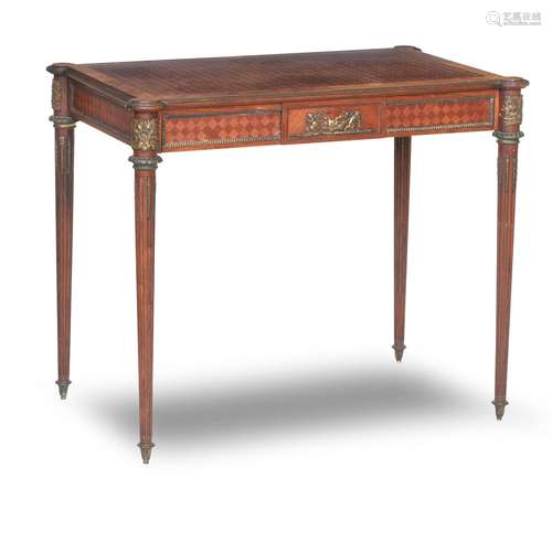 A LOUIS XVI STYLE KINGWOOD ORMOLU MOUNTED TABLE