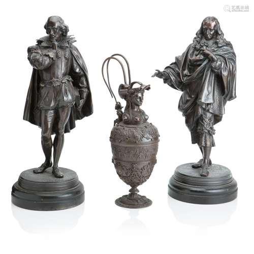 A PAIR OF SPELTER FIGURES