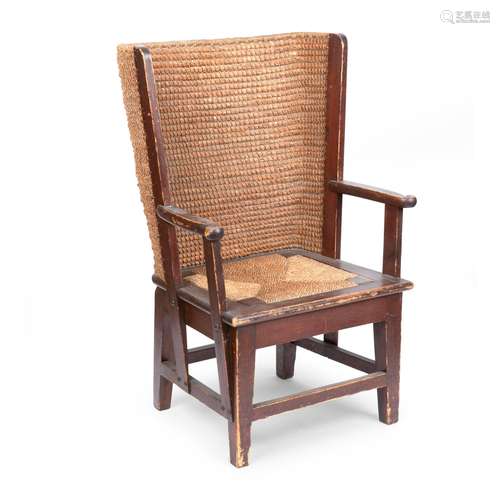 AN EARLY 20TH CENTURY SCOTTISH KIRKNESS-TYPE ORKNEY CHAIR