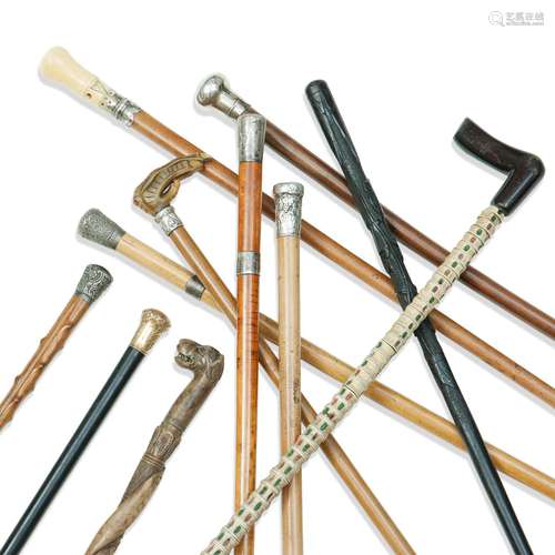 A COLLECTION OF ELEVEN WALKING CANES