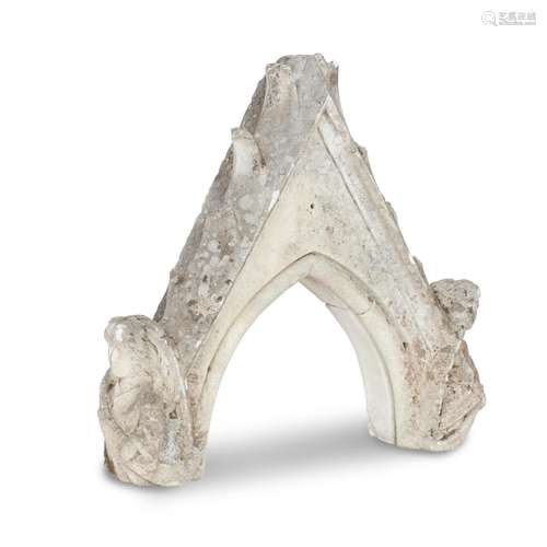 A GOTHIC CARVED LIMESTONE ARCHITECTURAL ELEMENT