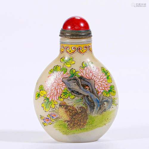 A Chinese Painted Enamel Peking Glass Snuff Bottle Qing