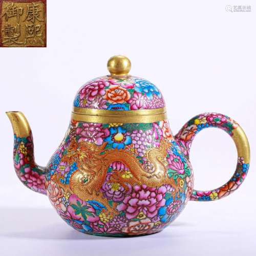 A Chinese Yixing Glaze Teapot Qing Dyn.