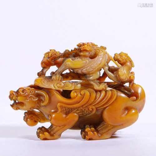 A Chinese Tianhuang Beast Carving