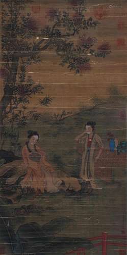 A Chinese Scroll Painting By Ren Renfa