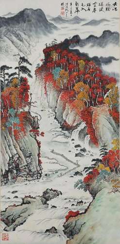 A Chinese Scroll Painting By Guan Shanyue