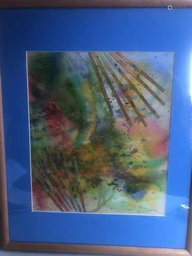 WATERCOLOR OF ABSTRACT SIGNED