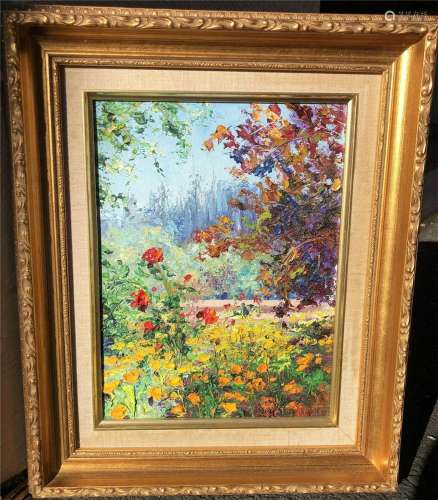 OIL PAINTING OF BLOSSOMMINGS ON CANVAS SIGNED
