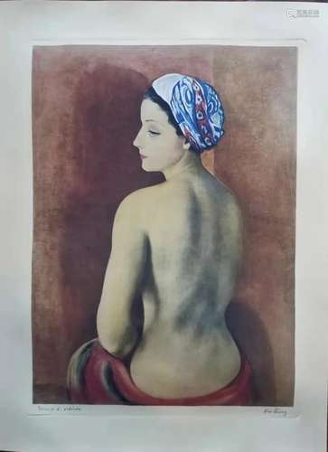 MOISE KISLING NU AU TURBAN COLOR AQUAINT