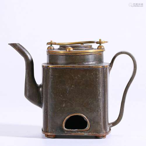 A Chinese Tin Tea Caddy Qing Dyn.