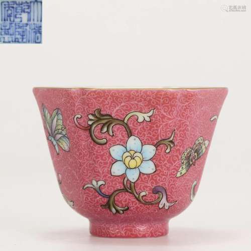 A Chinese Falangcai Bloom Cup Qing Dyn.