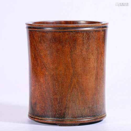 A Chinese Carved Rosewood Brushpot Qing Dyn.