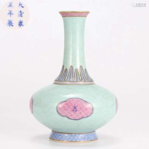 A Chinese Famille Rose Decorative Vase Qing Dyn.
