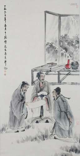 A Chinese Scroll Painting By Fu Baoshi