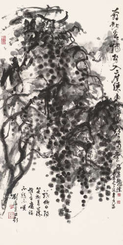刘海粟（1896～1994） 1979年作 墨葡萄 立轴 水墨纸本
