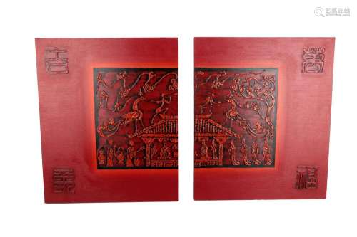 (2) A PAIR OF OIL PAINTINGS WORKS DEPICTING CHINESE HAN