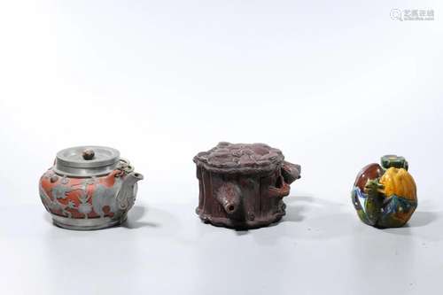 Group of Three Chinese Tea Pots