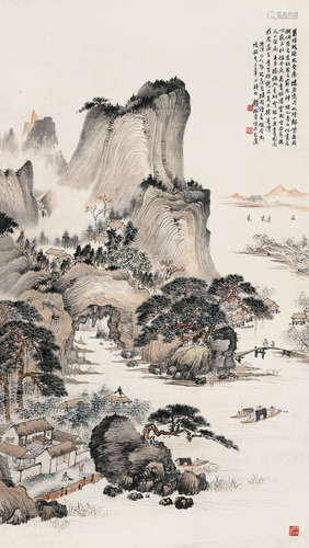 钱松嵒（1899～1985） 林屋山居图 立轴 设色纸本