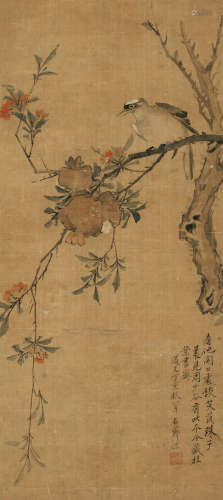 沈石芗（1794～1856） 1827年作 笑口常开 立轴 设色绢本
