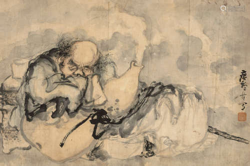 黄慎（1687～约1770） 酒仙 镜片 设色纸本
