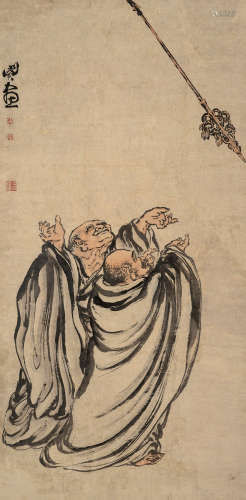 闵贞（1730～1788后） 人物 立轴 设色纸本