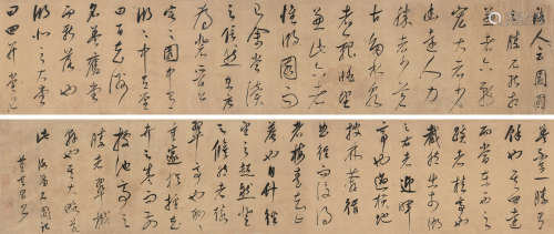 董其昌（1555～1636） 行书《洛阳名园记》 手卷 绫本