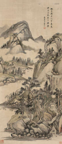 黄均（1775～1850） 山水 立轴 设色绢本