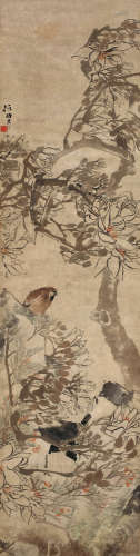 任伯年（1840～1895） 玉兰小鸟 立轴 设色纸本