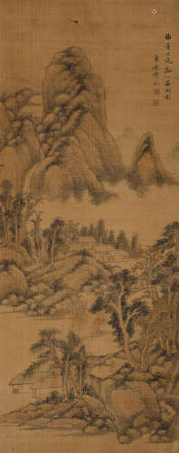 黄沅（清） 溪山春雨图 立轴 设色绢本