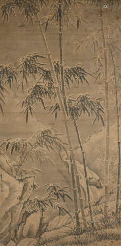 李日华（1565～1635） 雪竹图 立轴 水墨绢本