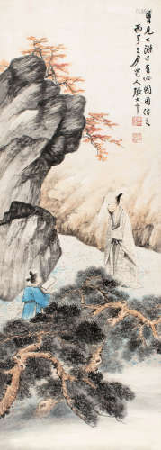张大千（1899～1983） 1936年作 仿石涛笔意 立轴 设色纸本