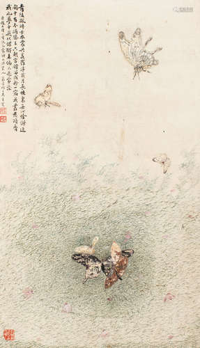 吴青霞（1910～2008） 蝶恋花 立轴 设色纸本