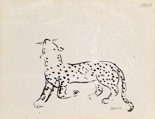 常玉（1900～1966） 花豹 版画 12/68