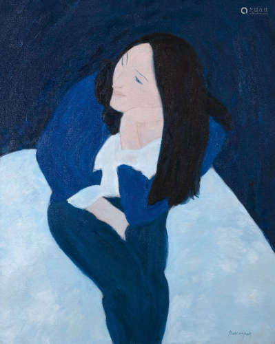 皮埃尔·彭贡潘 （b.1938） 长发女性 布面油画