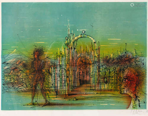让·卡尔祖（1907～2000） 1976年作 无题 石版画 180版