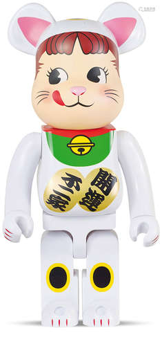 BE@RBRICK 白色不二家开运1000% 材质：pvc