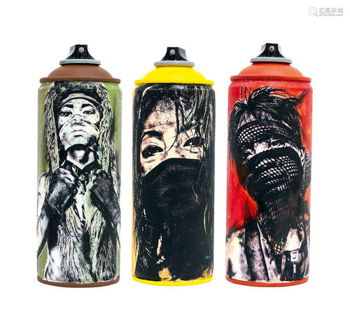 Eddie Colla 2018年作 Spray Can （三个一组） 喷漆罐上涂鸦