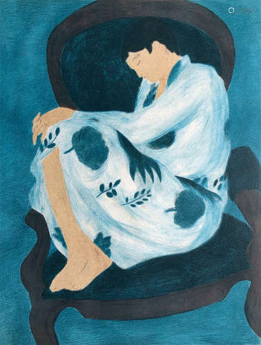 皮埃尔·彭贡潘 （b.1938） 蓝色女人 版画 84/250